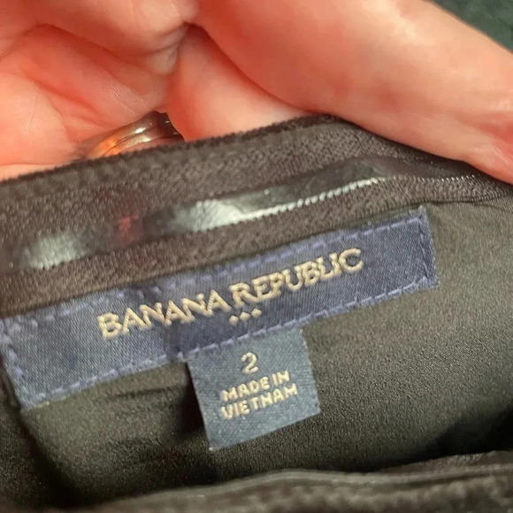 Banana Republic Strapless Little Black Dress‎ Velvet Satin Size 2 0270 - Picture 6 of 7